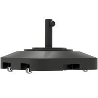 SONNENSCHIRMSTÄNDER bis 25 kg befüllbar Schirmständer mit Rollen, Quadratisch - Schwarz, Kunststoff (48/48cm) - Outsunny