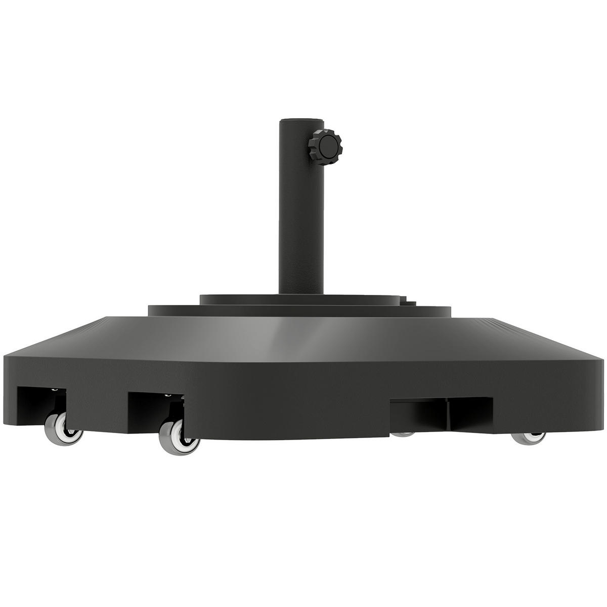 SONNENSCHIRMSTÄNDER bis 25 kg befüllbar Schirmständer mit Rollen, Quadratisch - Schwarz, Kunststoff (48/48cm) - Outsunny