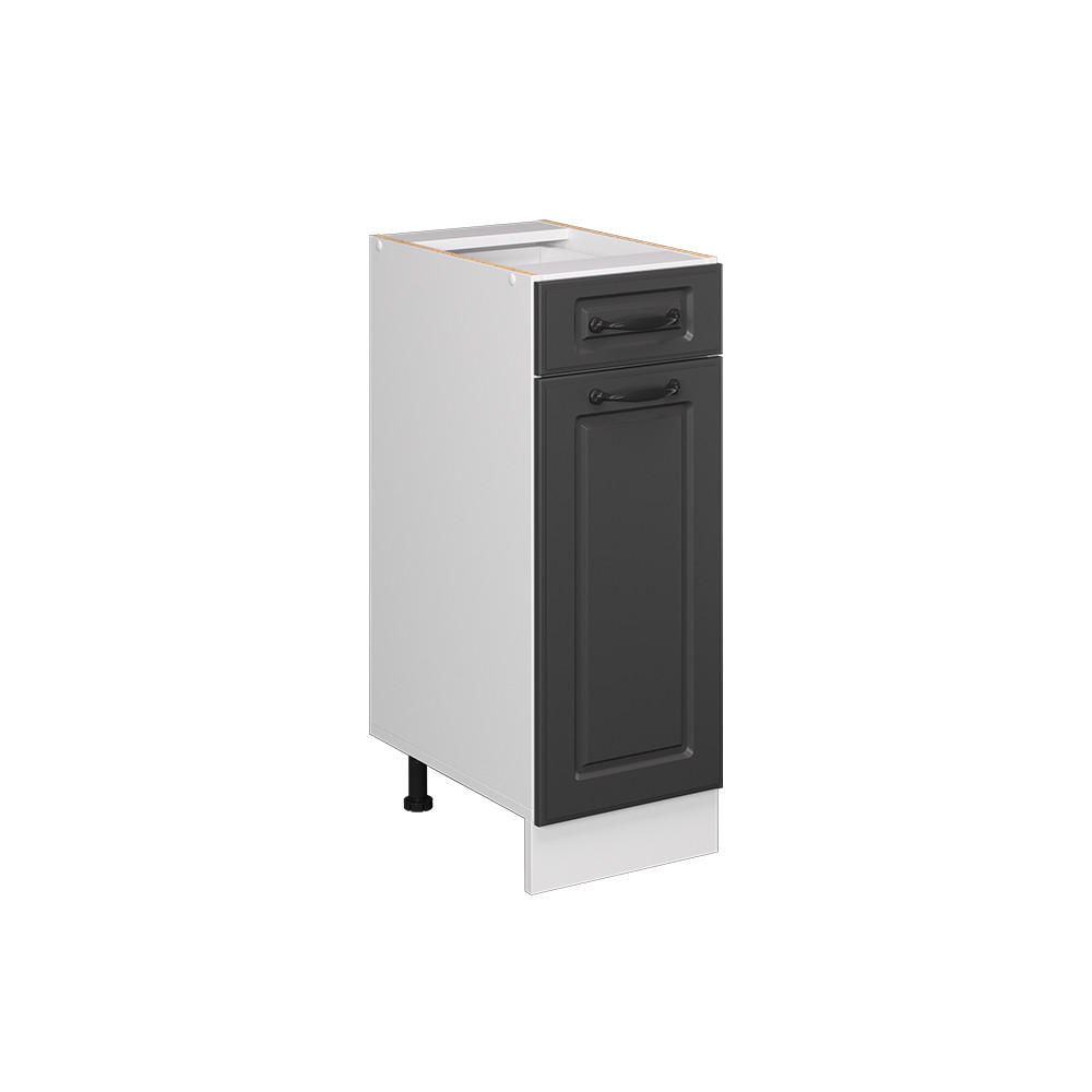 KÜCHENUNTERSCHRANK R-Line Anthrazit Landhaus 30 cm ohne AP - Anthrazit/Weiß, Holzwerkstoff (30/81.6/46cm) - Vicco