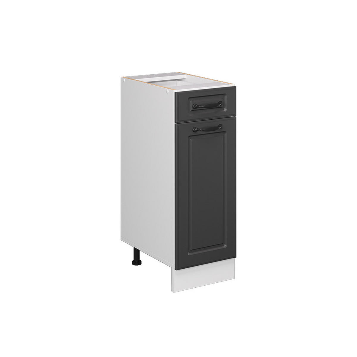 KÜCHENUNTERSCHRANK R-Line Anthrazit Landhaus 30 cm ohne AP - Anthrazit/Weiß, Holzwerkstoff (30/81.6/46cm) - Vicco