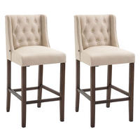 BARHOCKER 2er Set Stoff creme - Creme, Holz/Textil (56/111/51cm) - CLP