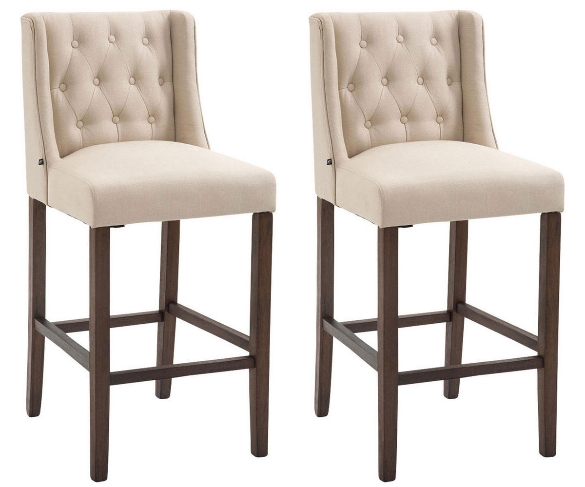 BARHOCKER 2er Set Stoff creme - Creme, Holz/Textil (56/111/51cm) - CLP