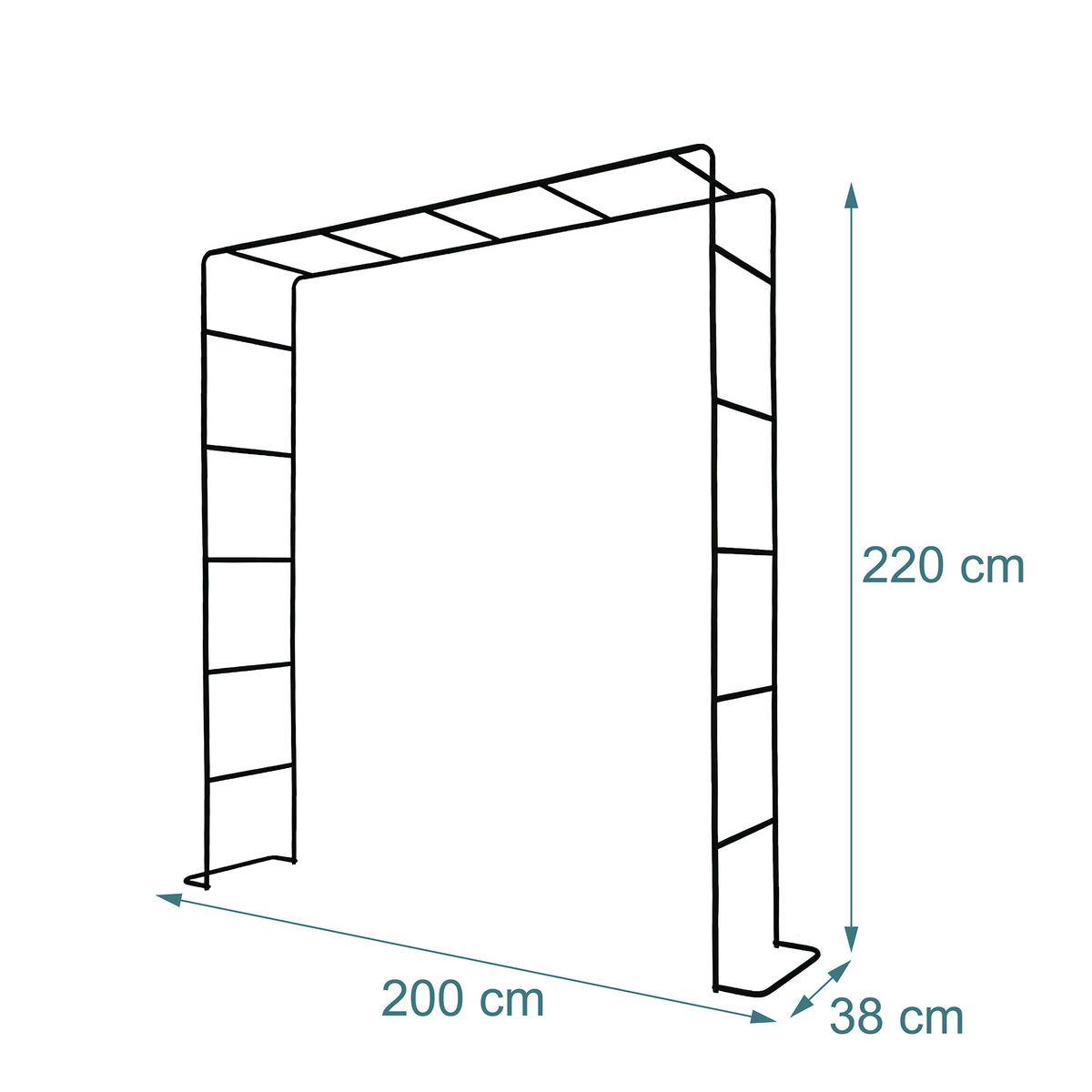 PAVILJON - crna, metal (200/220/38cm) - Relaxdays