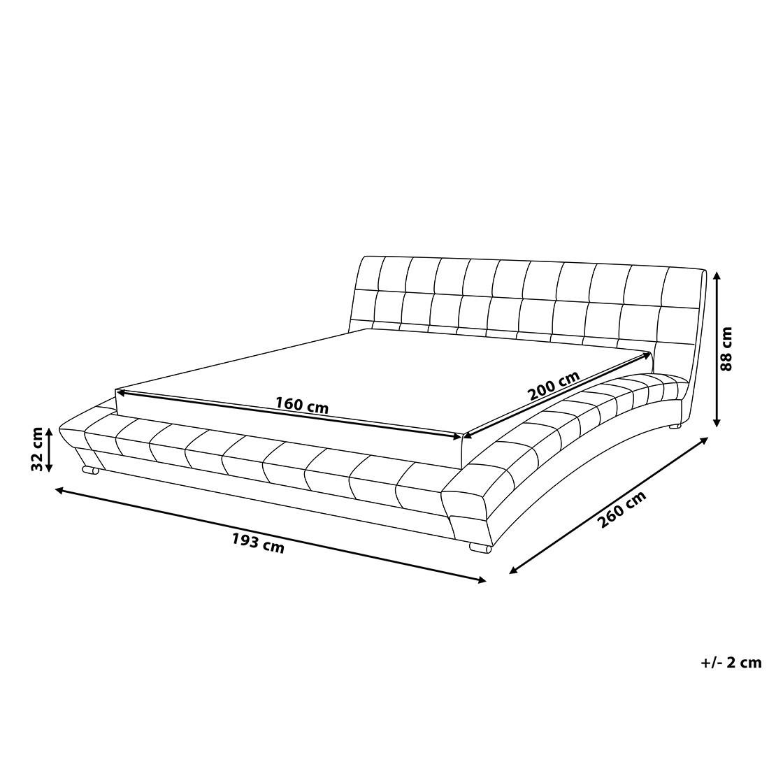 Beliani Polsterbett Grau 160x200 cm