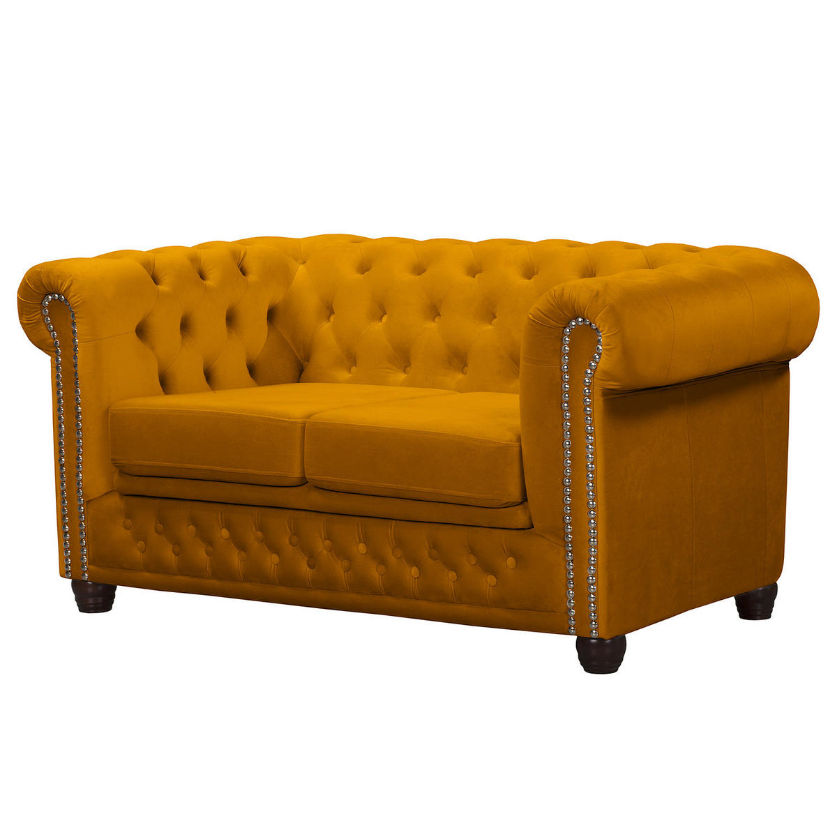 2-SITZER SOFA - Gelb/Buchefarben, Buchenholz/Textil (148/72/86cm) - home24