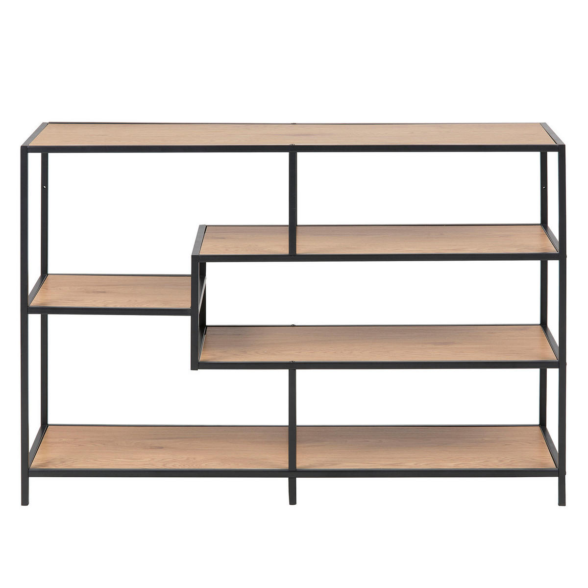 REGAL - Eichefarben/Schwarz, Holzwerkstoff/Metall (114/78/35cm) - home24