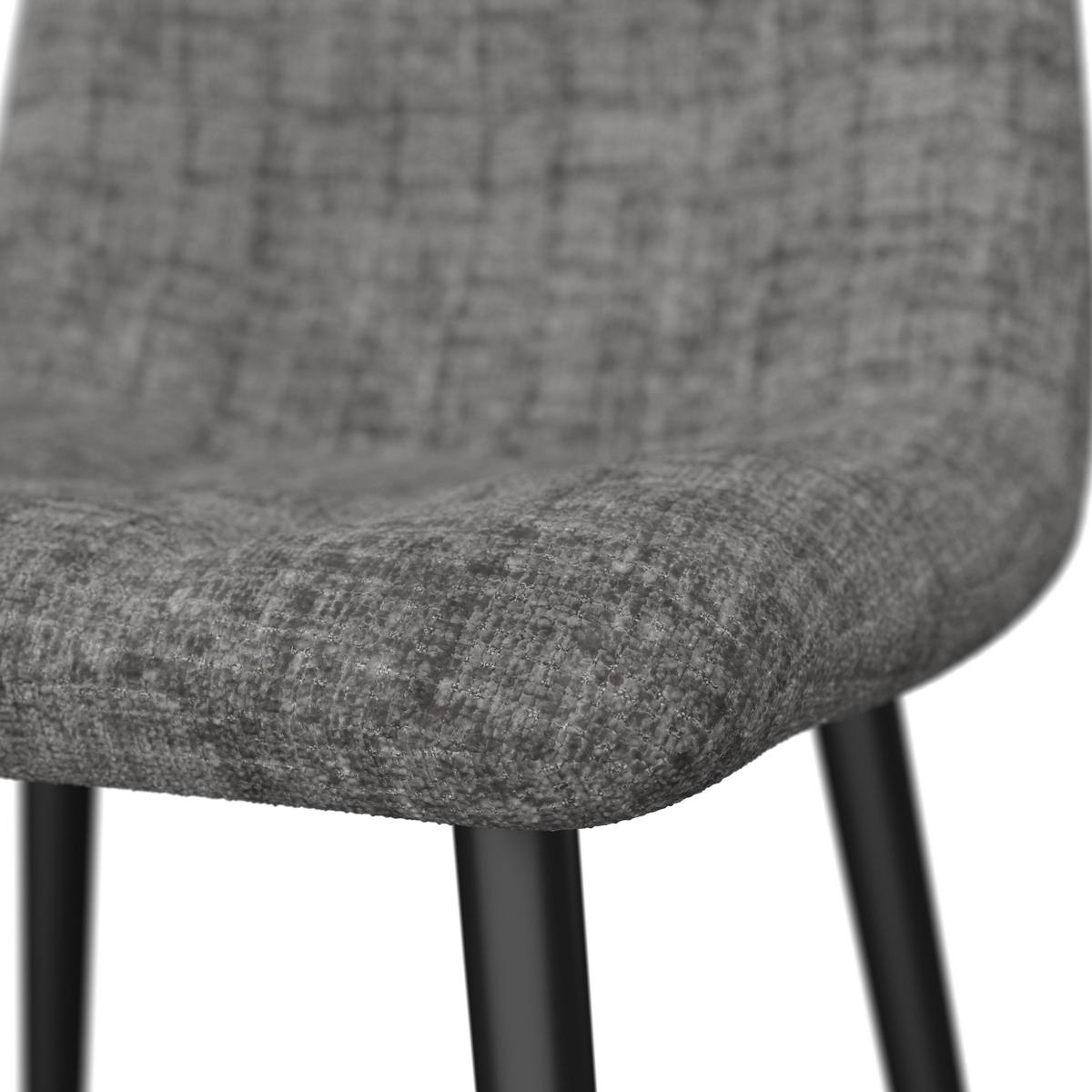 STUHL Mino Hellgrau Webstoff Gepolstert - Hellgrau, Holz (46/88/54cm) - Bessagi Home