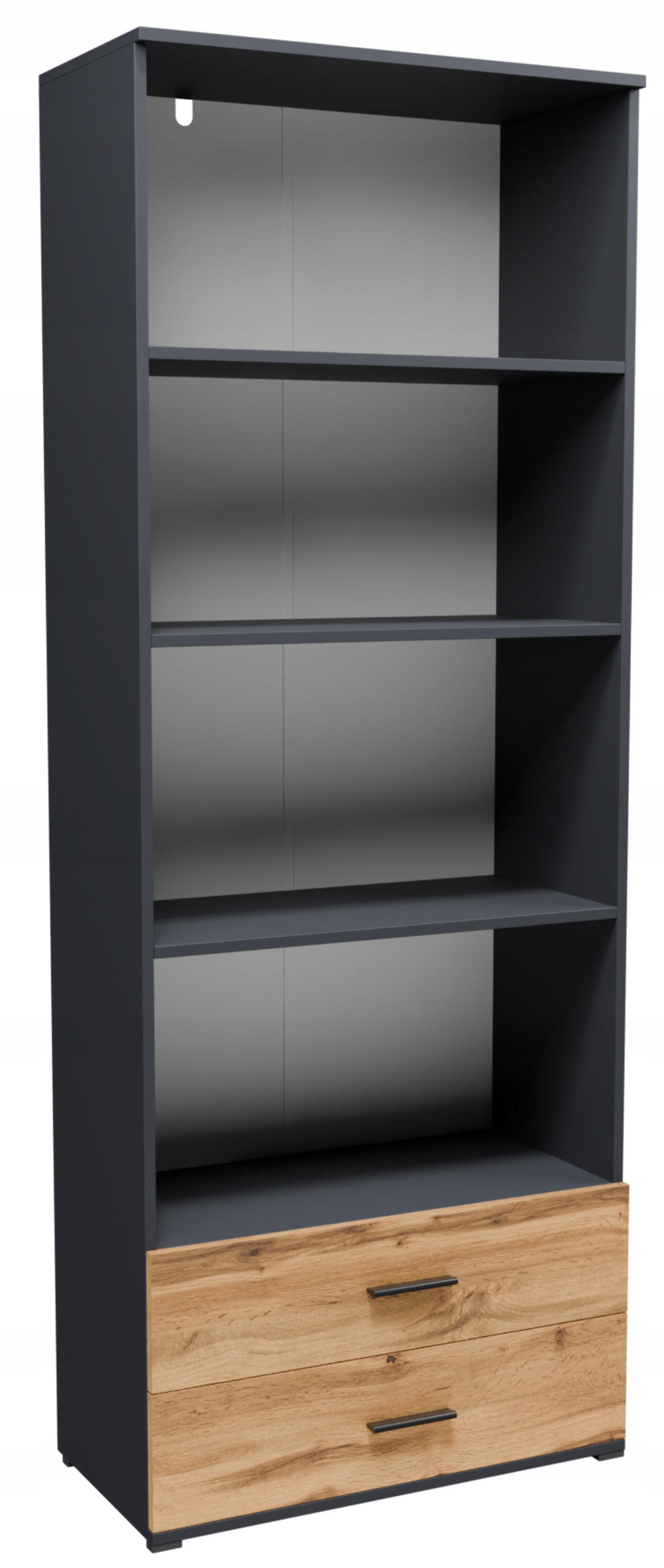 BÜCHERREGAL CR3-ST4 Graphit-Wotan Eiche 69/34/180 cm - Eiche Wotan/Graphitfarben, Holzwerkstoff (69/180/34cm)