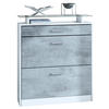 SCHUHSCHRANK Loret Front in Beton Oxid Optik - Hellgrau, Holzwerkstoff (89/104/23cm) - Vladon
