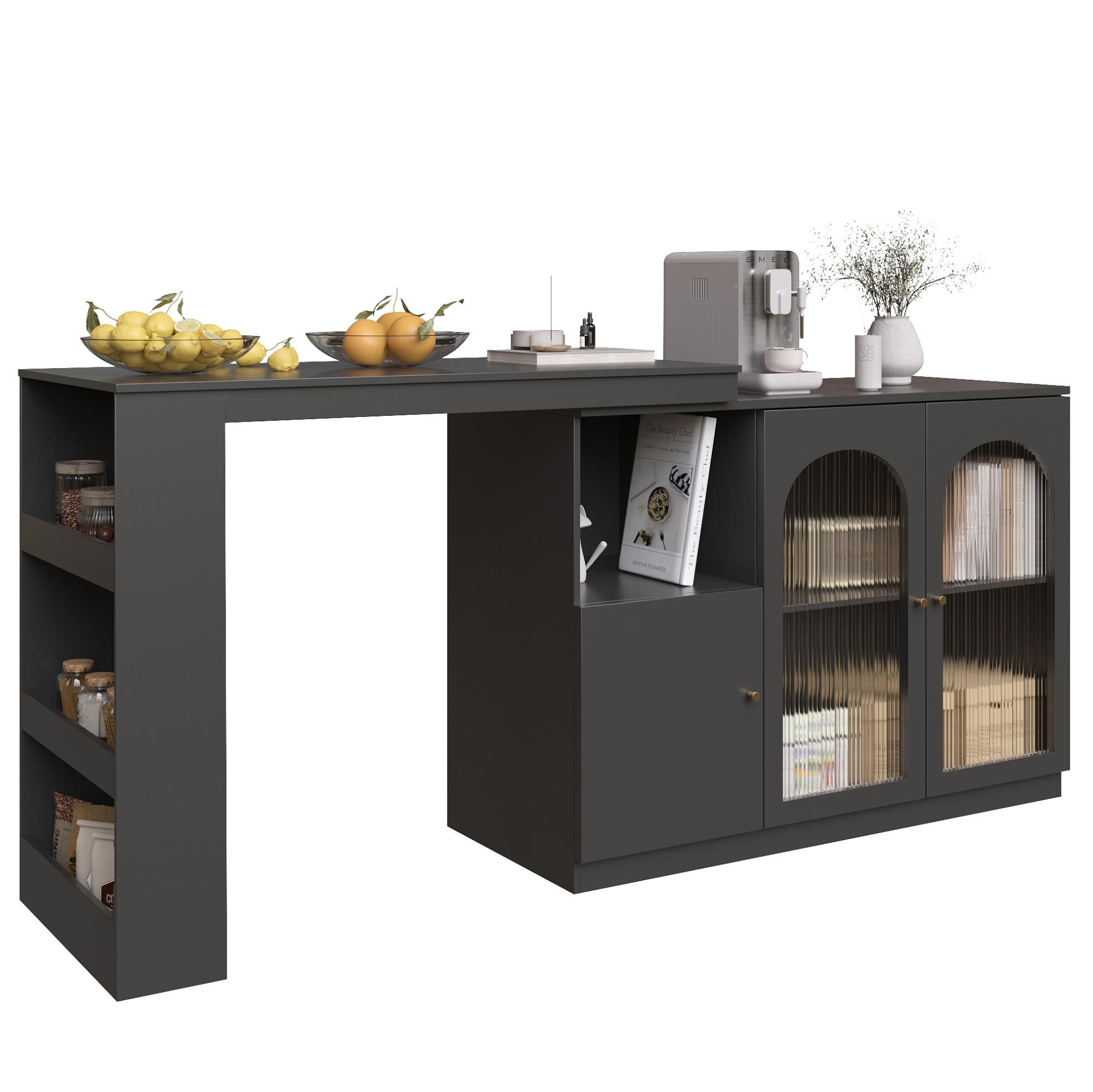 Meubliv Barschrank Schwarz 40x103x120 cm