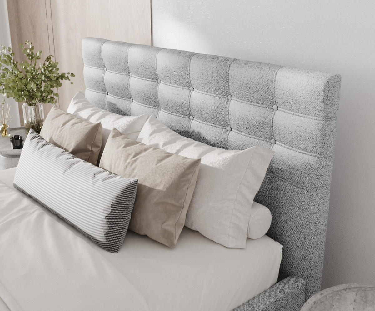 POLSTERBETT Soma 180/200 cm Grau im Riva Stoff - Naturfarben/Grau, Holz/Holzwerkstoff (180/200cm) - AltaBeds