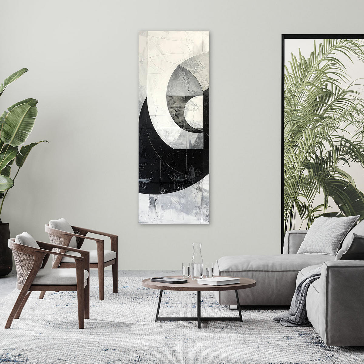 LEINWANDBILD 3D und geometrisch 50x150cm - Schwarz, Textil (50/150cm) - Feeby