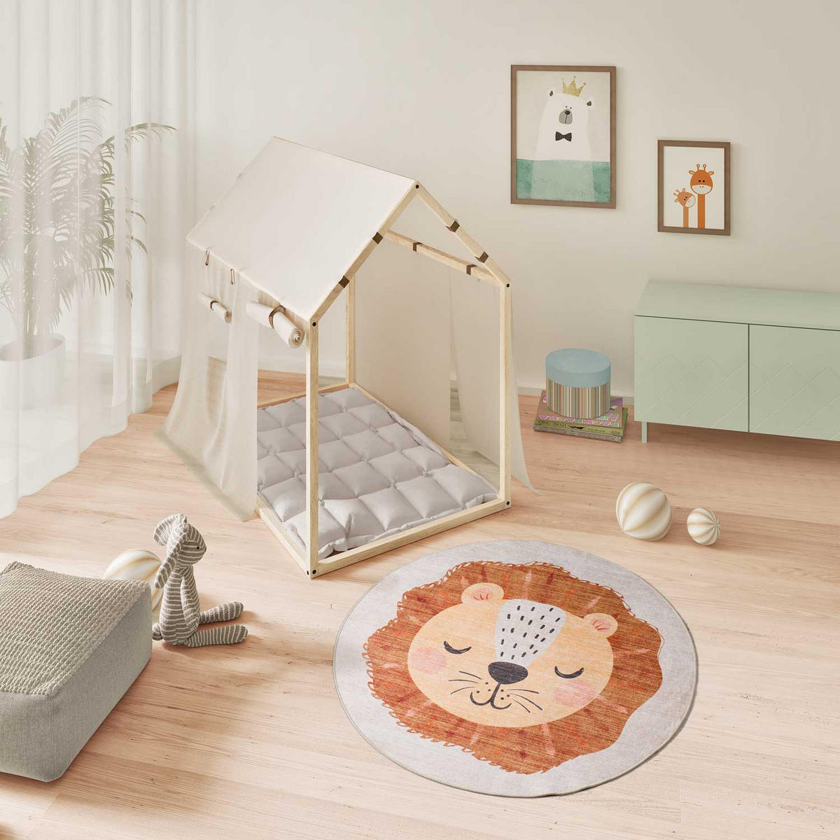 KINDERTEPPICH Waschbar Rostfarbe Candy 120/120 cm - Rostfarben, Kunststoff/Textil (120/120cm) - Atticgo
