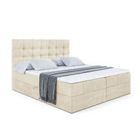 BOXBETT mit H4-Matratze und Lattenrost - BERO - 200x200 Beige - Beige, Holzwerkstoff (200/200cm) - ALTDECOR