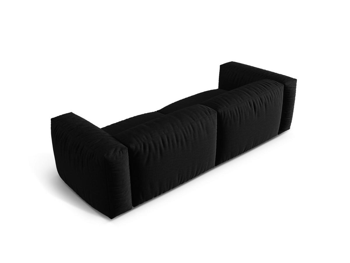 SOFA modular Martina aus strukturiertem Stoff schwarz 3 Sitzplätze - Schwarz, Textil (106/75/240cm) - Micadoni