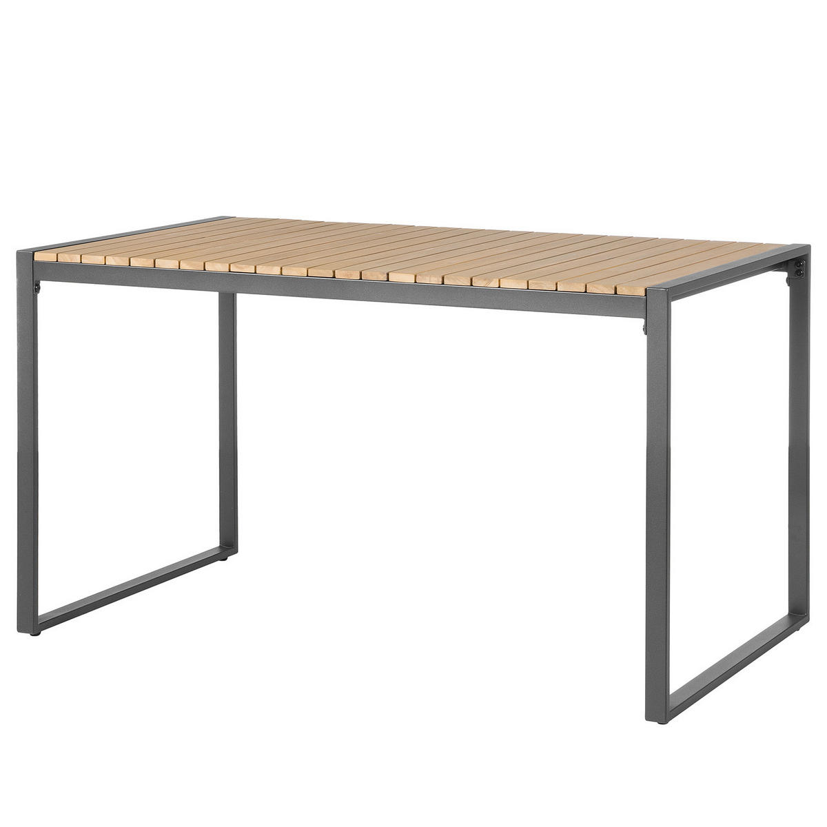 LOUNGESET - Stahl / Polyester - Grau - 5-teilig - Braun/Grau, Holz/Textil - home24