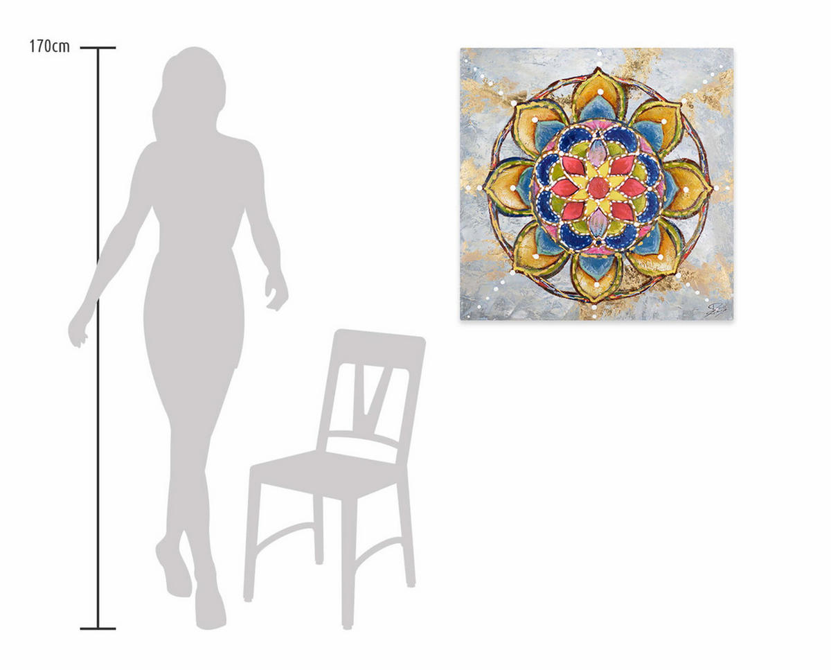 ACRYLBILD HANDGEMALT 80/80 cm - Multicolor, Holz/Textil (80/80cm) - KUNSTLOFT