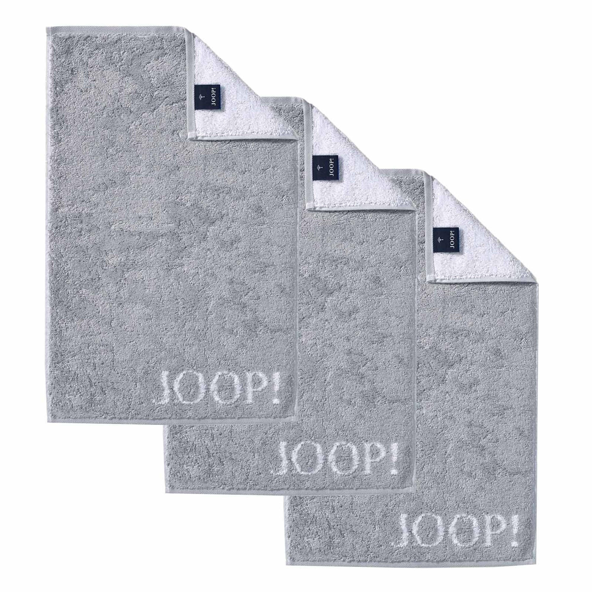 GÄSTETUCH Unisex Classic Frottier Grau 3er Pack Baumwolle - Grau, Textil (30/50cm) - Joop!
