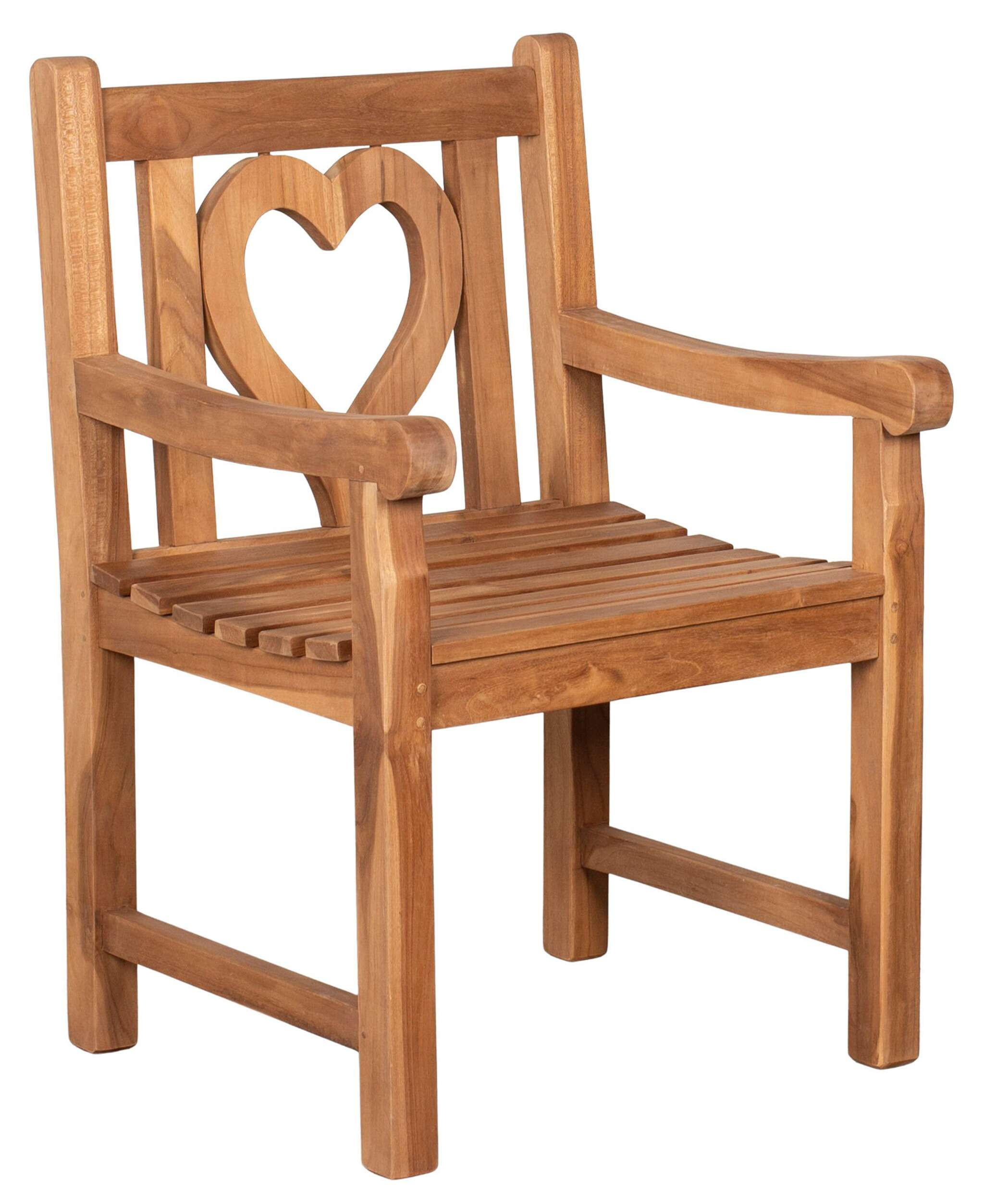 GARTENSTUHL Herz - Braun, Naturmaterialien/Metall (60/91/60cm) - Mr. Deko