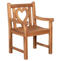 GARTENSTUHL Herz - Braun, Naturmaterialien/Metall (60/91/60cm) - Mr. Deko