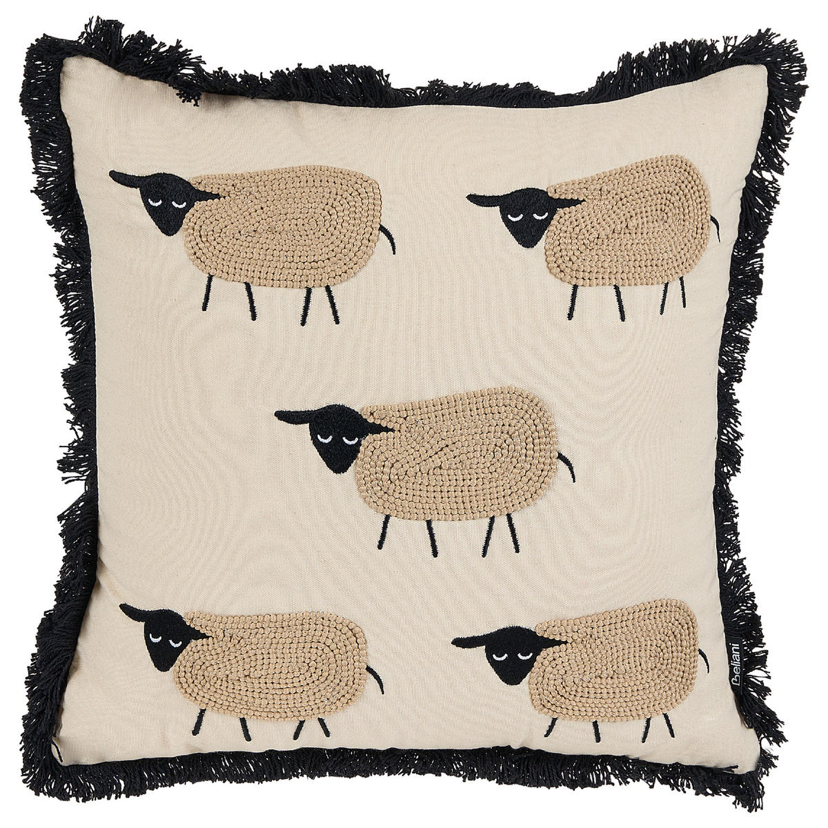 DEKOKISSEN 2er-Set Beige 45/45 cm Bannu - Beige, Naturmaterialien/Textil (45/45cm) - Beliani