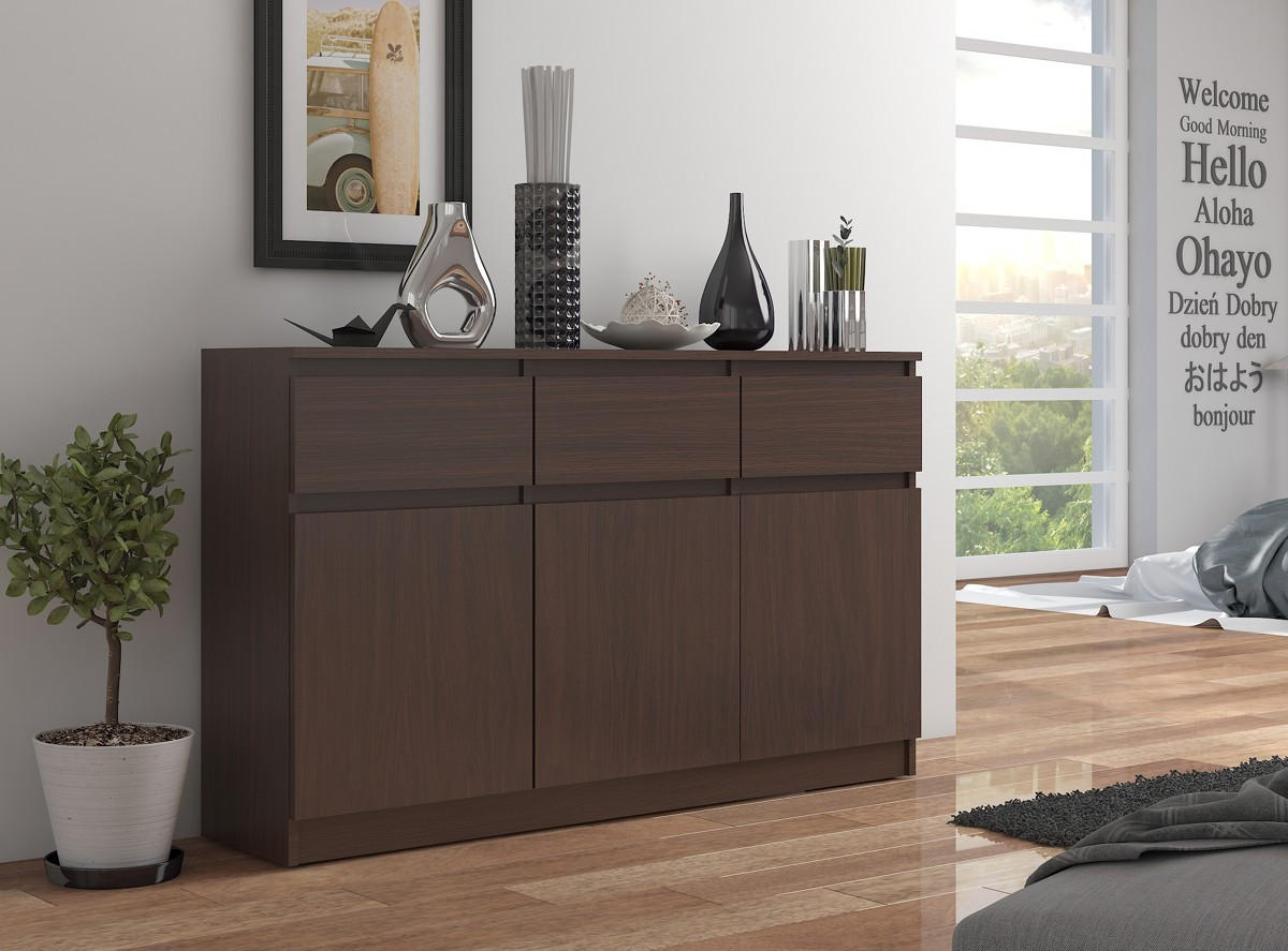 KOMMODE Dunkelbraun 99/138/40 - Dunkelbraun, Holzwerkstoff (138/99/40cm) - RAUMHIRSCH FURNITURE