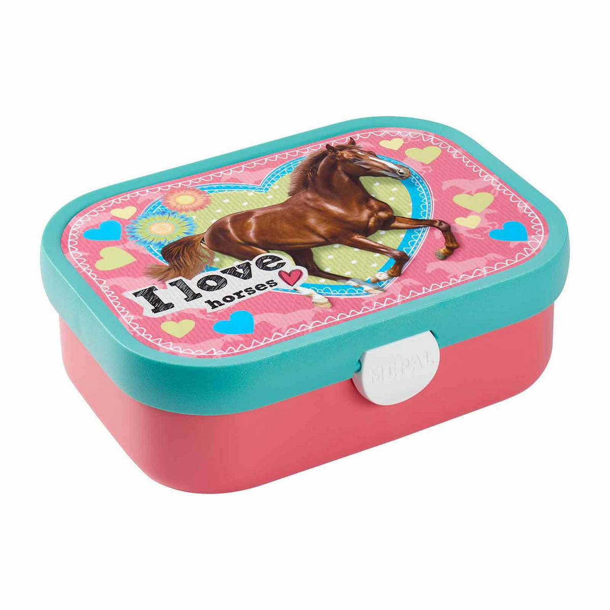 BROTDOSE Campus My Horse 700 ml - Türkis/Pink, Kunststoff (13.2/6.1/17.8cm) - Mepal