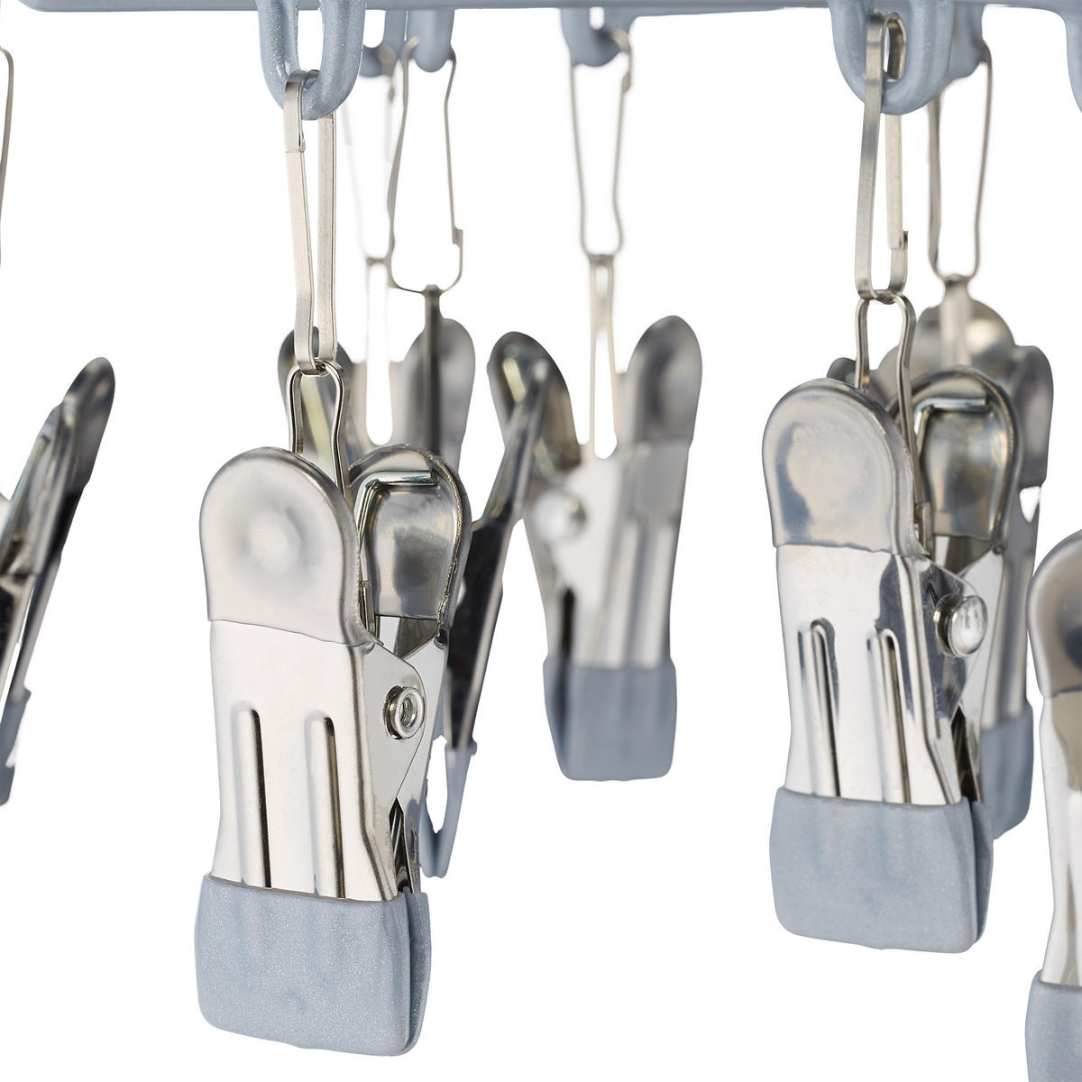 SUŠIČKA ponožiek - strieborná, kov/plast (33.5/29/33.5cm) - Relaxdays