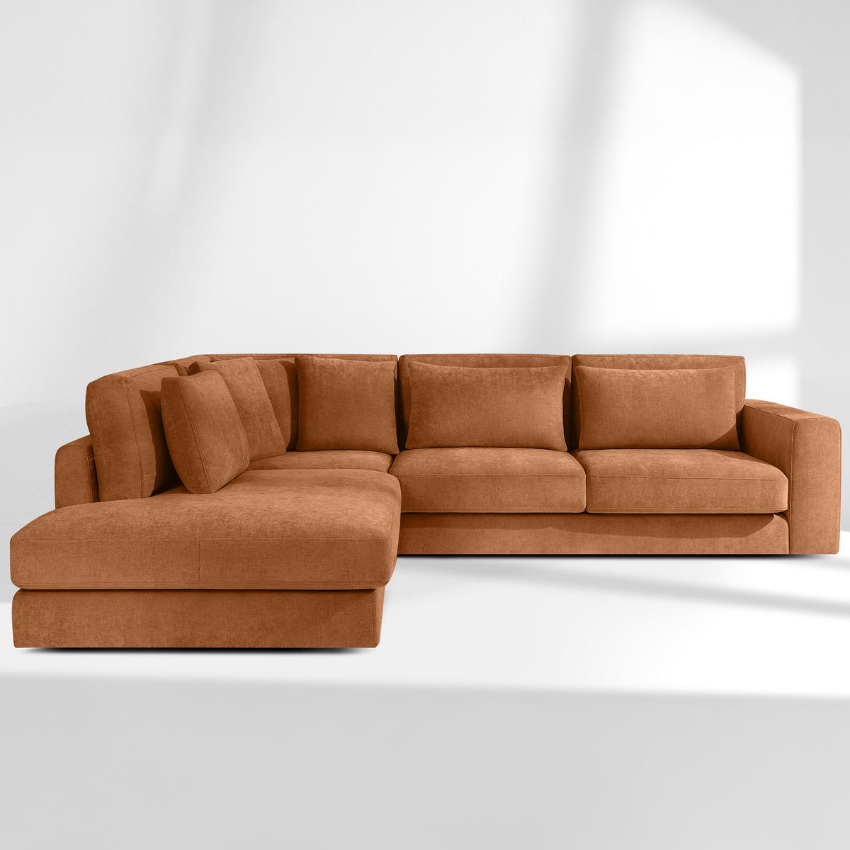 ECKSOFA links VERUS - Rot, Holz/Holzwerkstoff (297/248cm) - KONSIMO®