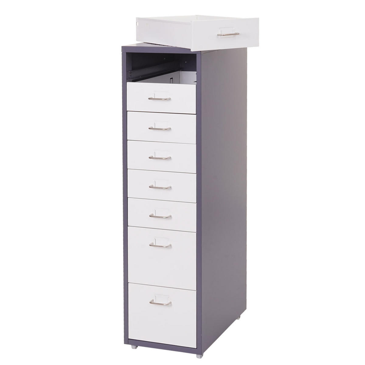 ROLLCONTAINER Anthrazit, Weiß - Anthrazit/Weiß, Metall (28/110/41cm) - MCW