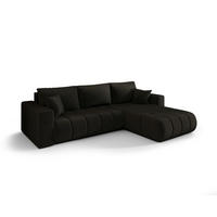 ROHOVÁ pohovka LARA PREMIUM pravá grafitová samet Monolith 95 - funkce spaní, úložný prostor - antracitová, textil (280/174cm) - Cornero