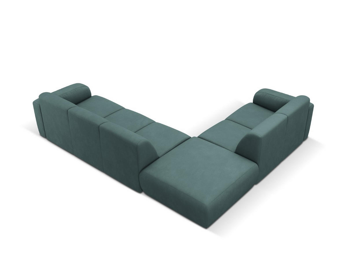 ECKSOFA links Molino aus strukturiertem Stoff meergrün 6 Sitzplätze - Smaragdgrün, Textil (250/315cm) - Micadoni