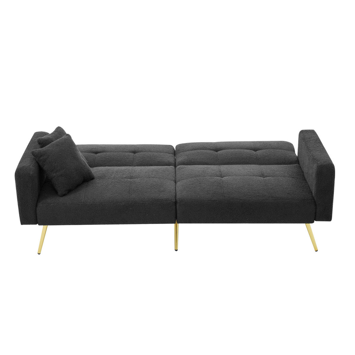 SCHLAFSOFA 175/64/72 cm in Antikgrau – verstellbar mit Seitentaschen - Dunkelgrau, Kunststoff (175/72/64cm) - BEAOK