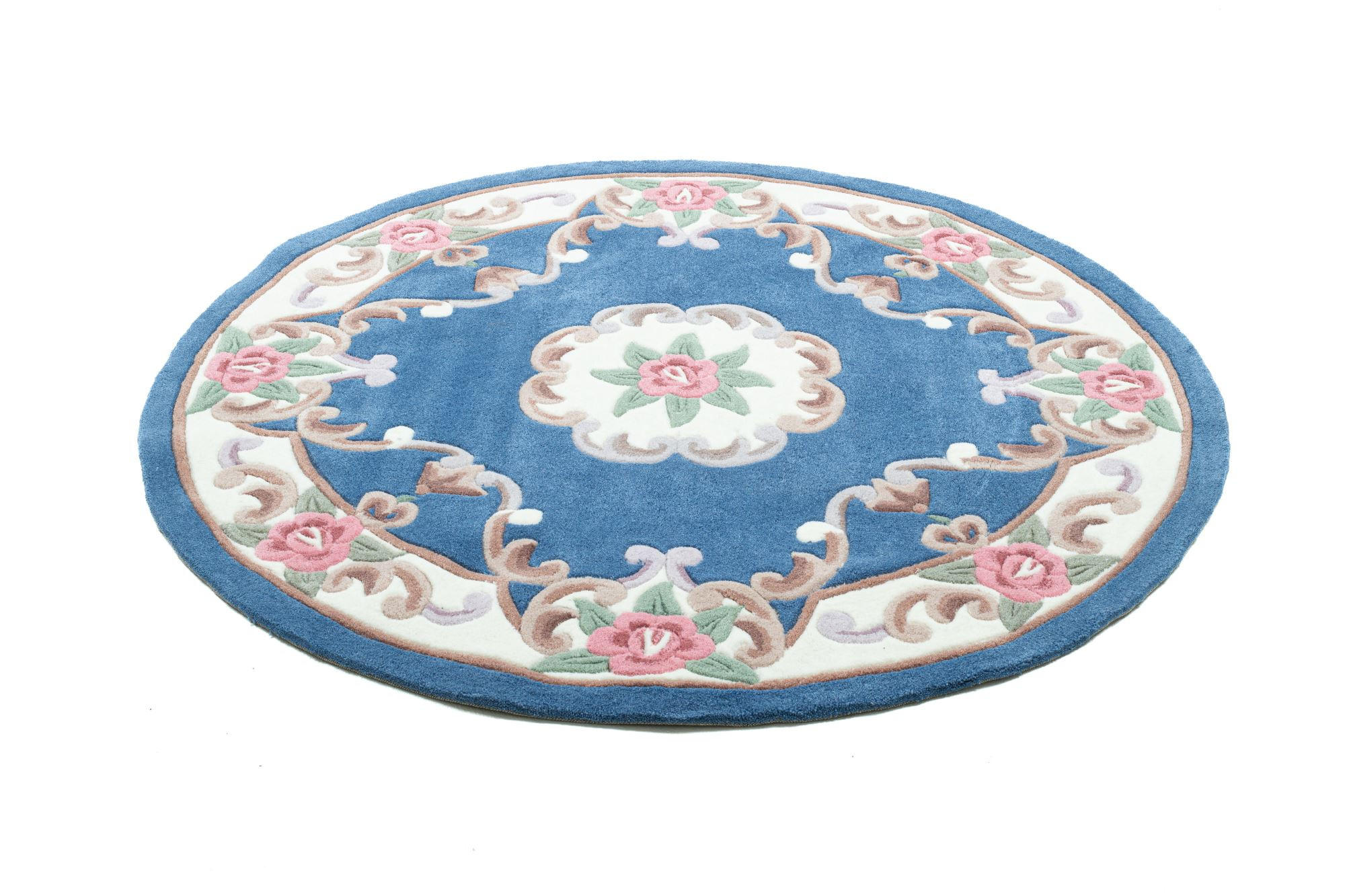 HANDTUFTTEPPICH Ming 150x150 cm - Blau, Textil (150/150cm) - THEKO