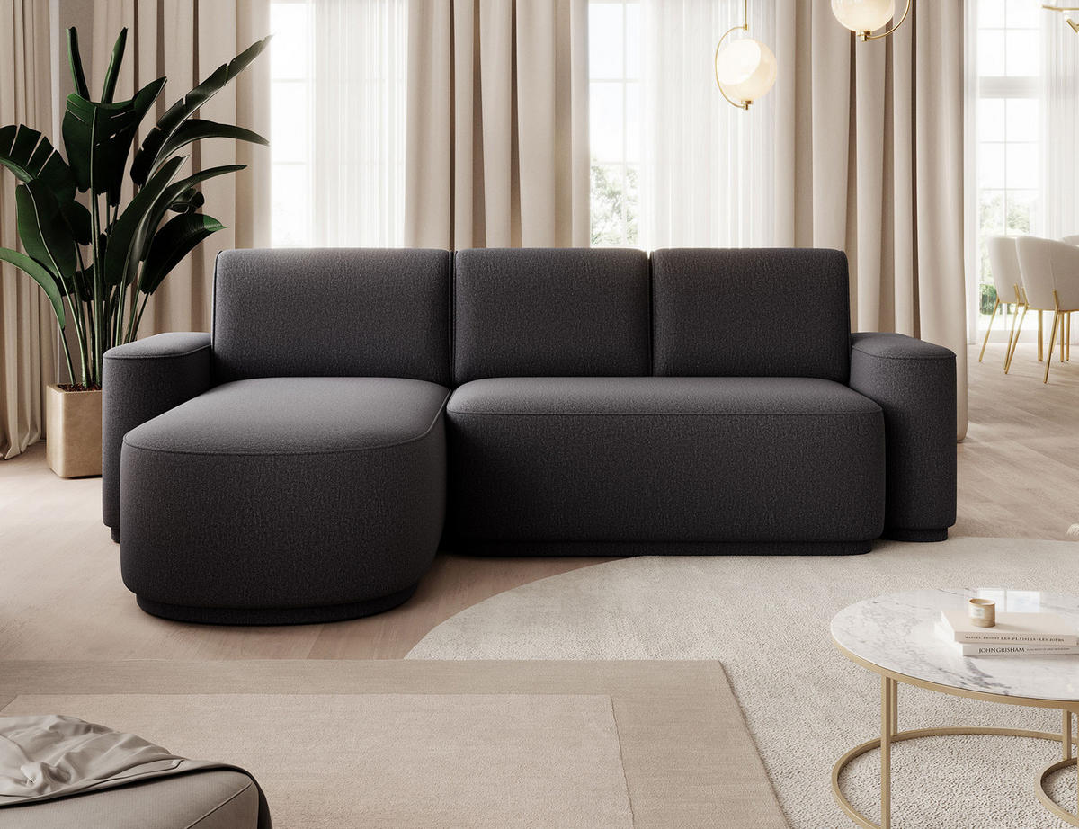 ECKSOFA RUMA - Dunkelgrau (Enjoy 05) - Dunkelgrau, Holzwerkstoff (285/180cm) - Möblo