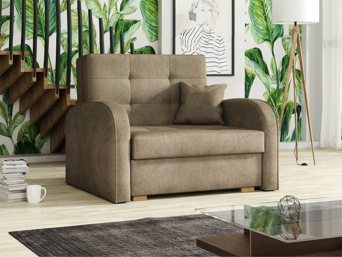 SCHLAFSOFA Viva Gold I - Beige/Braun, Holz/Textil (103/85/98cm) - MIRJAN24