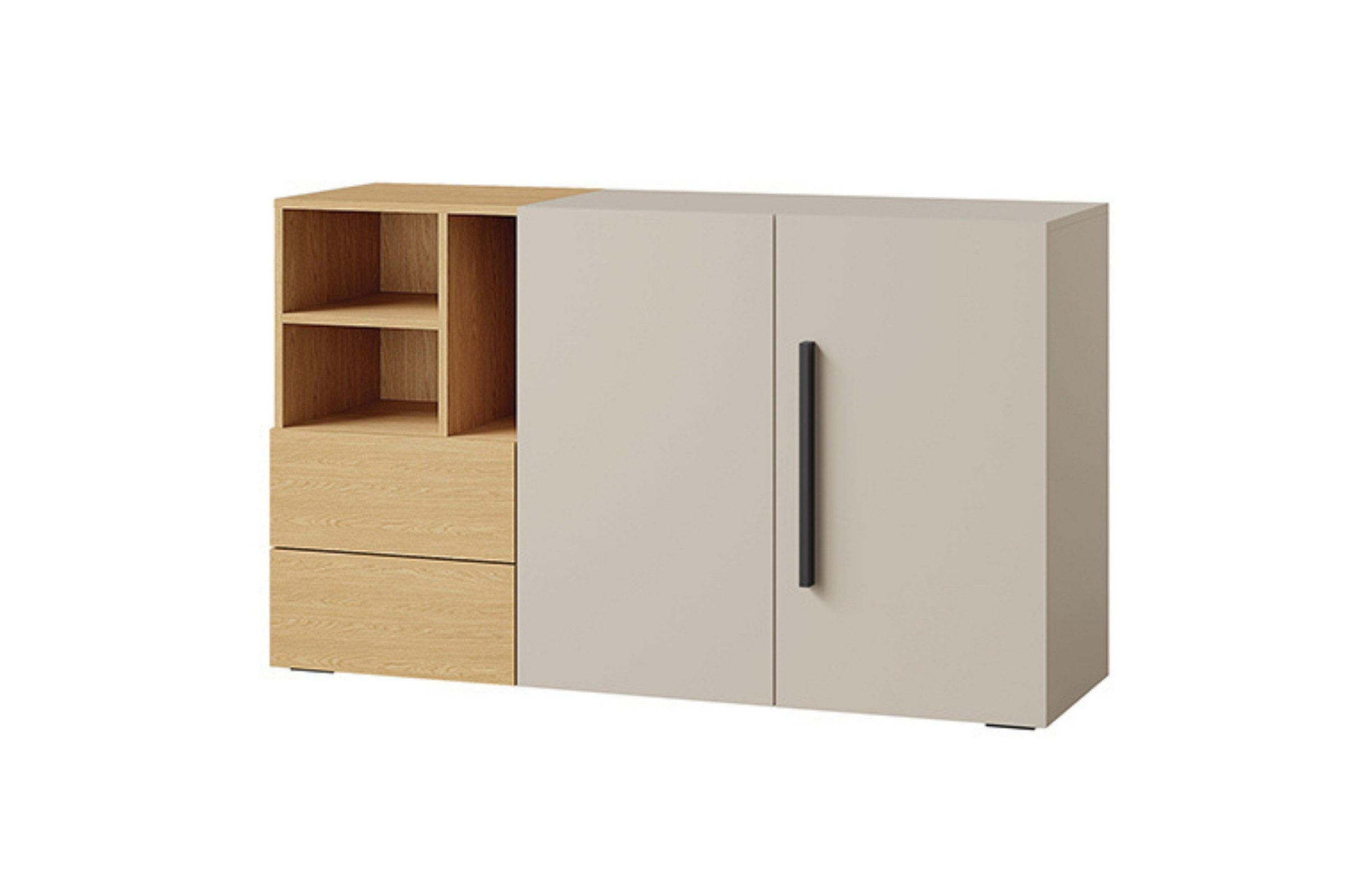 KINDERKOMMODE LIMA 07 135/80/40 cm in Kaschmir/Eiche - Kaschmir/Eichefarben, Holzwerkstoff (135/80/40cm) - Deine Möbel 24