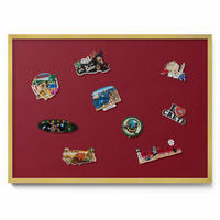 MAGNETTAFEL 70x50 cm Goldener Rahmen Burgunderrot - Rotbraun, Metall (70/50/0.4cm) - TULUP