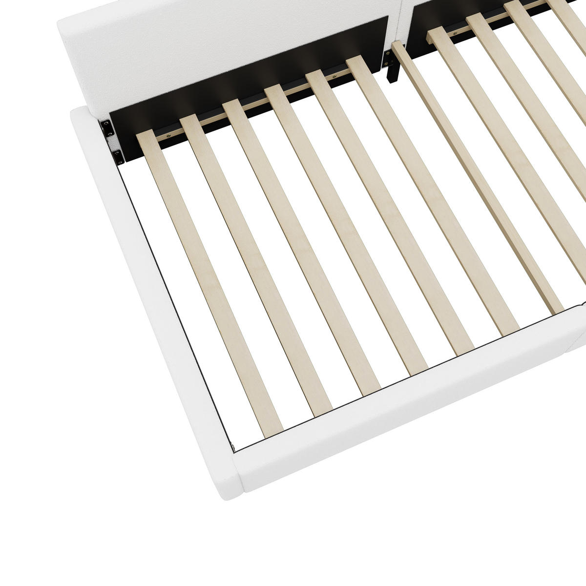 POLSTERBETT aus Samt 90x200 cm in Weiß mit LED-Ambientebeleuchtung - Weiß, Textil (90/200cm) - Modfu