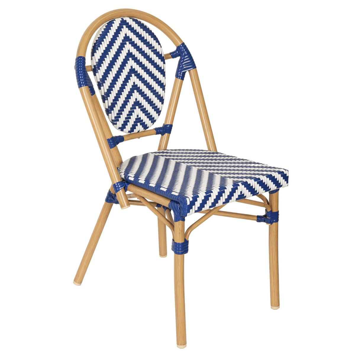 GARTENSTUHL, Dunkelblau - Blau, Metall (55/89/46cm) - Oviala