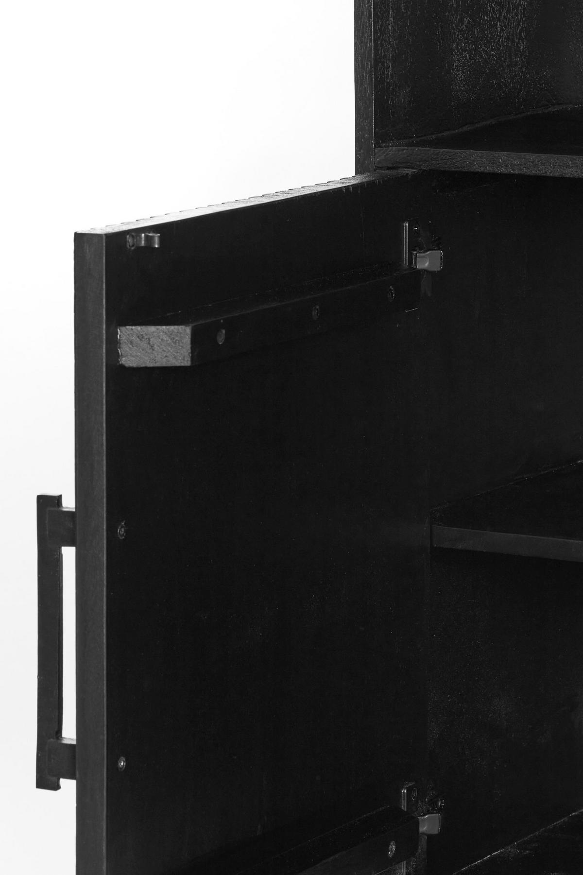 SCHRANK Dubaku Schwarz 100/40/180 cm - Schwarz, Holz (40/180/100cm) - Light & Living