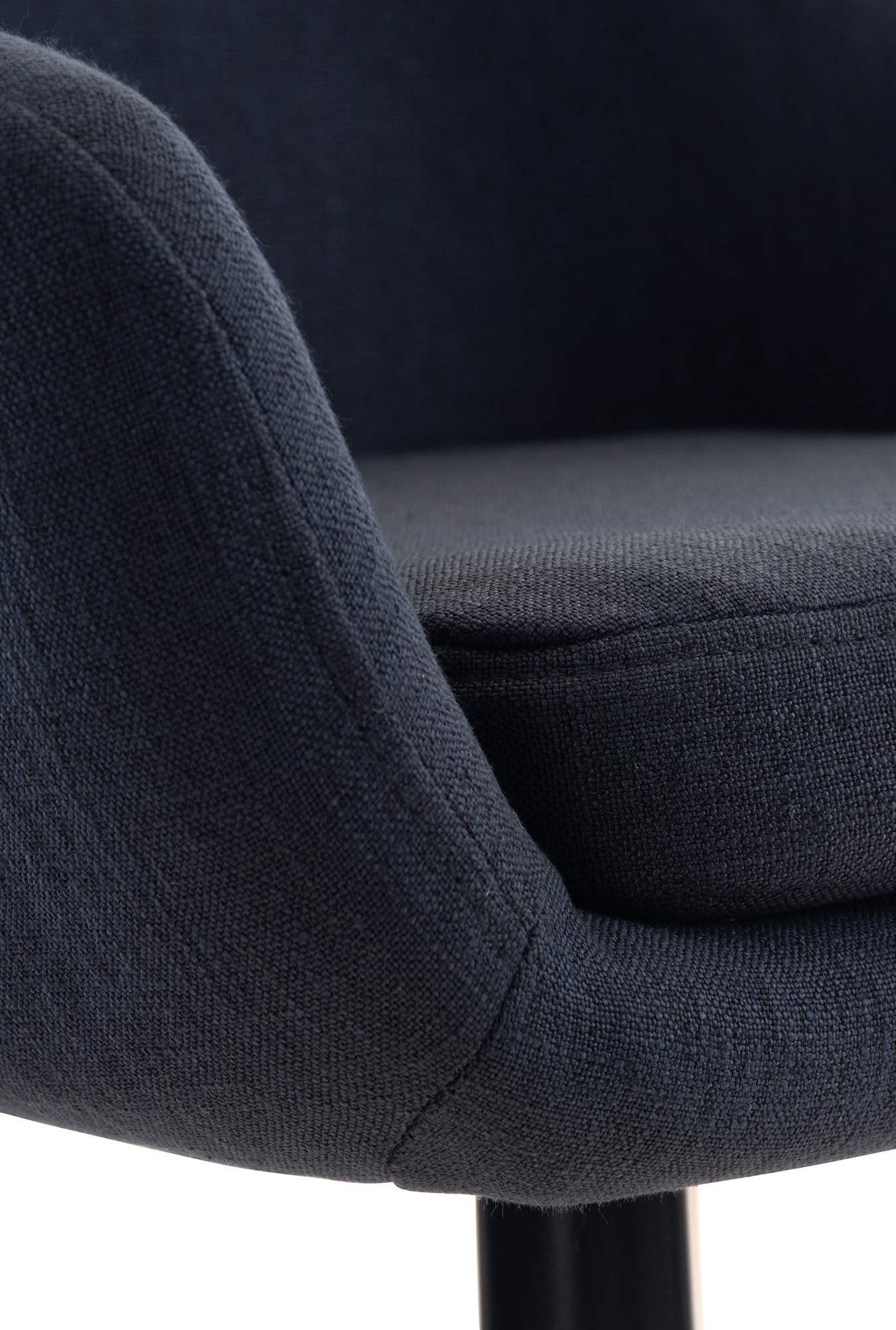 BARHOCKER 2er Set Stoff schwarz - Eukalyptusholzfarben/Schwarz, Holz/Textil (55/99/46cm) - CLP