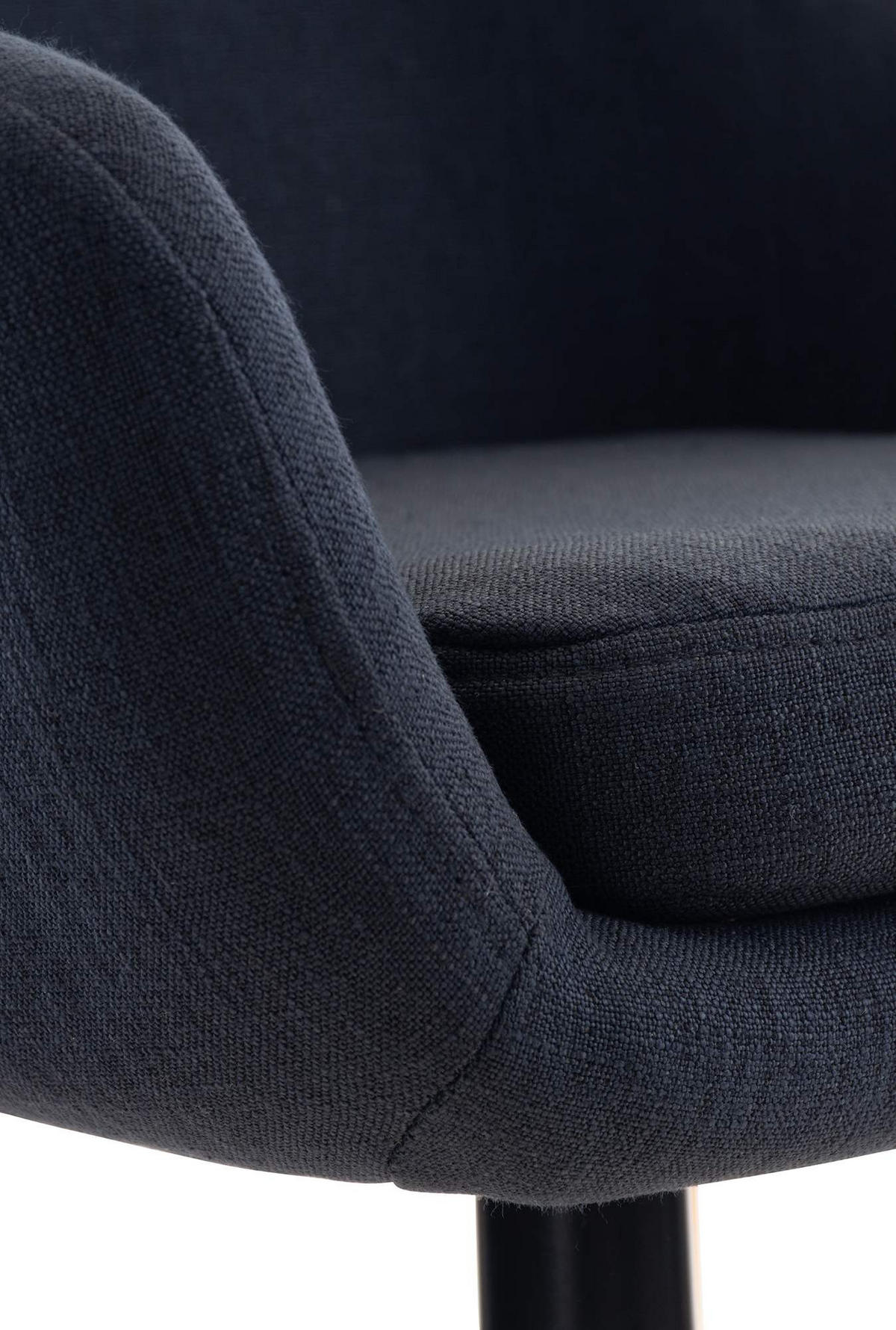 BARHOCKER mit Lehne Schwarz VILO Stoffbezug 99x55x46 cm - Schwarz, Holz/Textil (55/99/46cm) - DELUKE