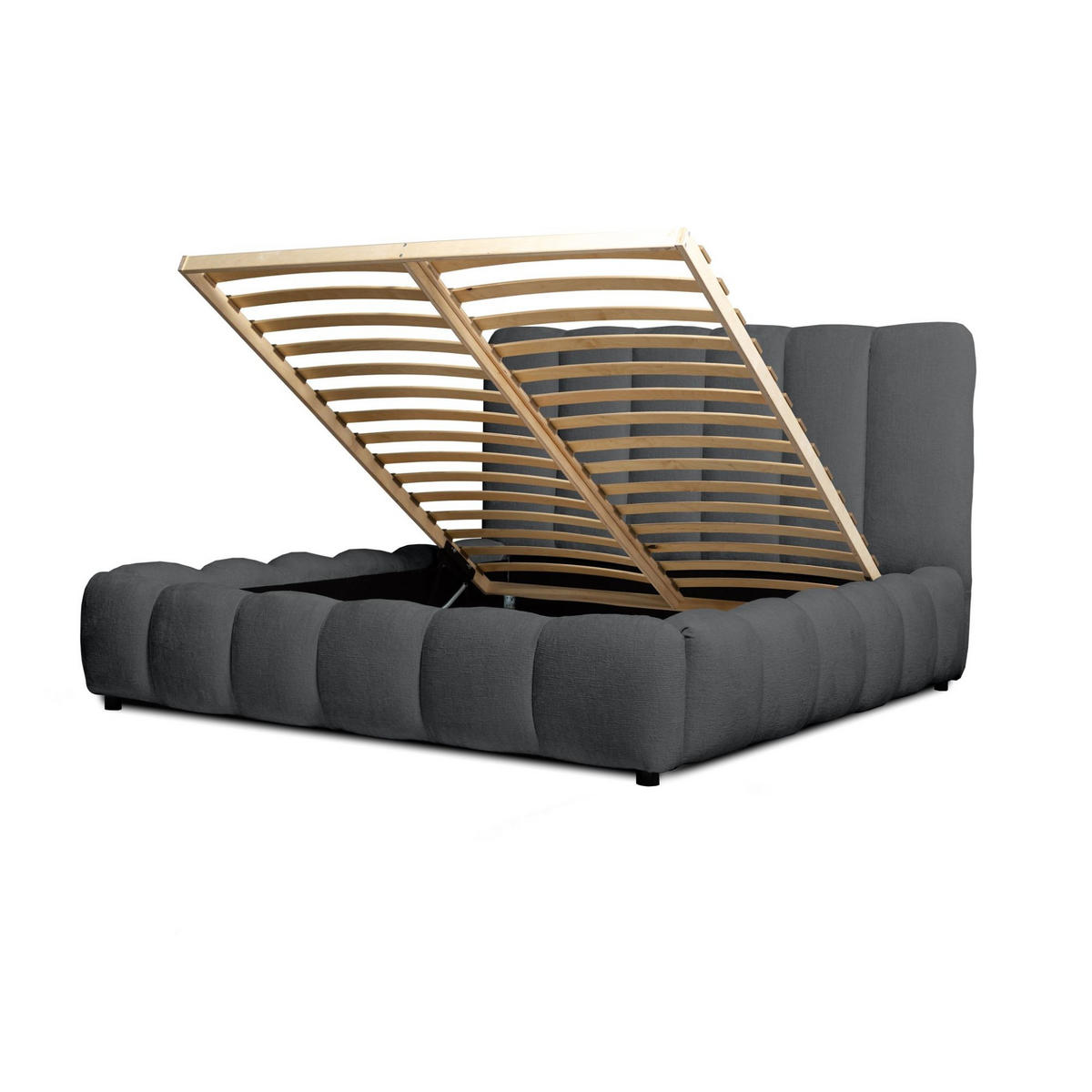 POLSTERBETT Heda Komplettset - Anthrazit, Holzwerkstoff/Textil (140/200cm) - Fun Möbel