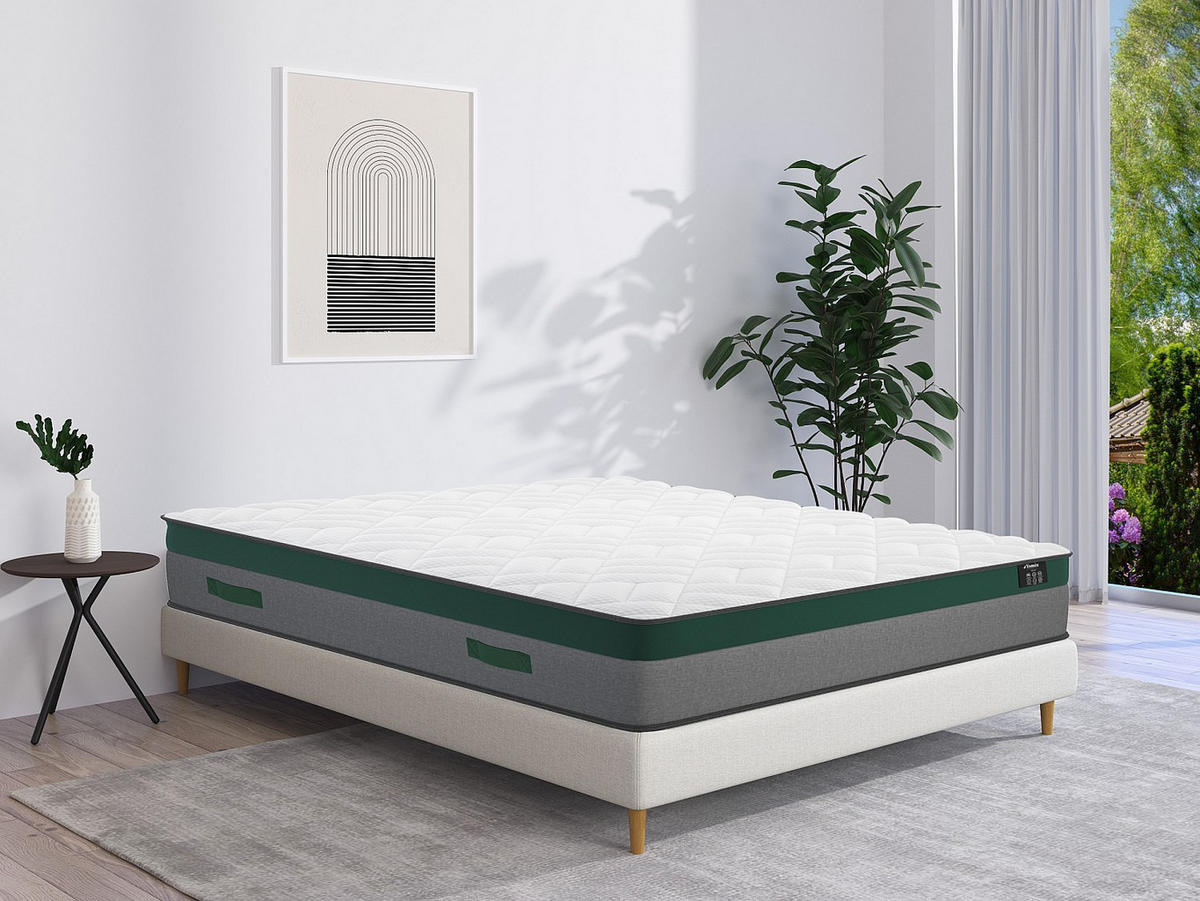 STANDARDMATRATZE - 2 Personen - stoff - weiß Prestige - Weiß, Textil (160/200cm) - Vente-Unique