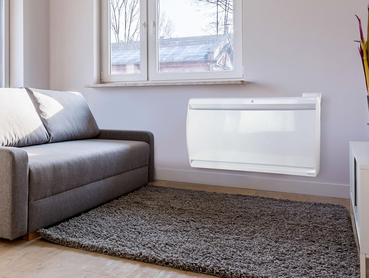 WANDHEIZUNG Weiß mit interner Gusseisenplatte und WiFi-Steuerung 2000 W - Weiß, Metall (90/55/10cm) - Purline