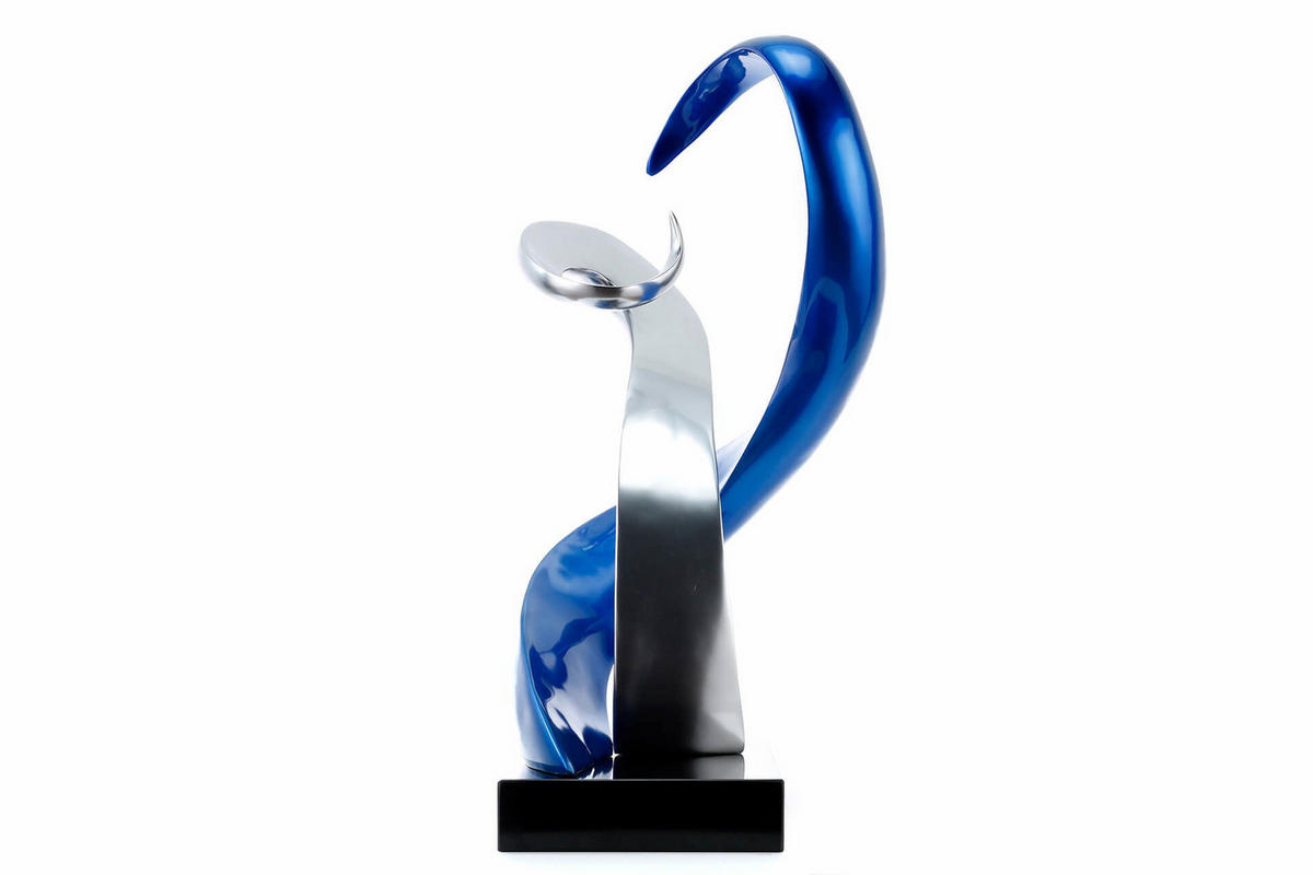 SKULPTUR Blau 45/63 cm - Blau/Silberfarben, Stein (8.55/63/28cm) - KUNSTLOFT