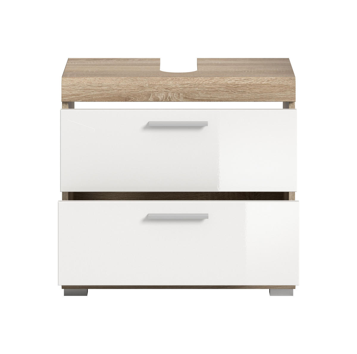 WASCHBECKENUNTERSCHRANK Lambada Bad in Sonoma Eiche hell und weiß HG B/H/T: 60x56x34 cm - Sonoma Eiche, Holz (60/56/37cm)