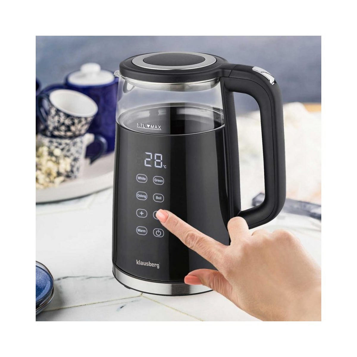 WASSERKOCHER ELEKTRISCH Schwarz 21/18/24 cm 61571 - Schwarz, Metall (18/24/21cm) - Klausberg 