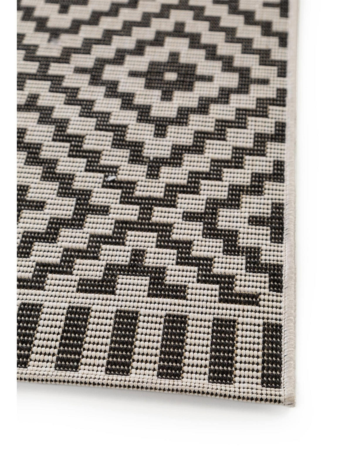 OUTDOORTEPPICH Metro Schwarz/Weiß 80x200 cm - Schwarz, Textil (80/200cm) - benuta Nest